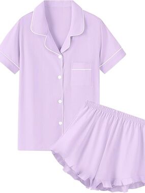 Girls & Women 100% Cotton Pajama Set in Lavender